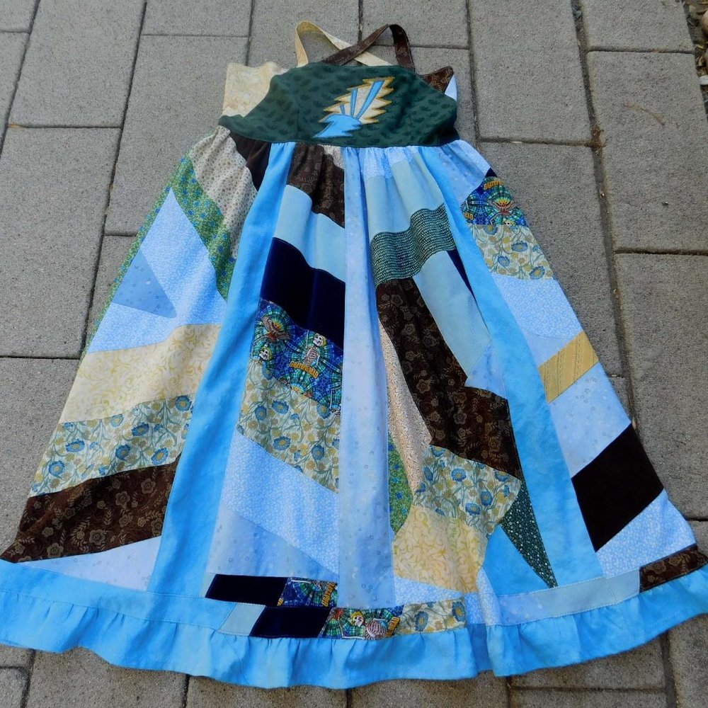 Old SchooL Random Patchwork Apron Dress w/ POCketz